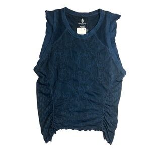 {NWT Free People Movement Some Might Say Navy Marin Ruffle Tank Medium Large